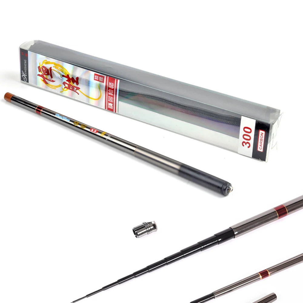 Mini caña de pescar telescópica ultraligera, 1,8/2,1/2,4/3/3.6/4.5/5.4M dura para agua dulce, caña de pescar de fundición de fibra de carbono - imagen 4