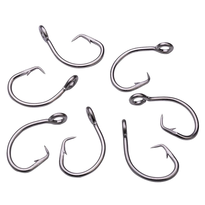 PROBEROS-anzuelos circulares para pesca en agua salada, 5 unidades/lote, 11/0-12/0-13/0-14/0-15/0 #, anzuelos de pesca Jigging de acero inoxidable - imagen 4