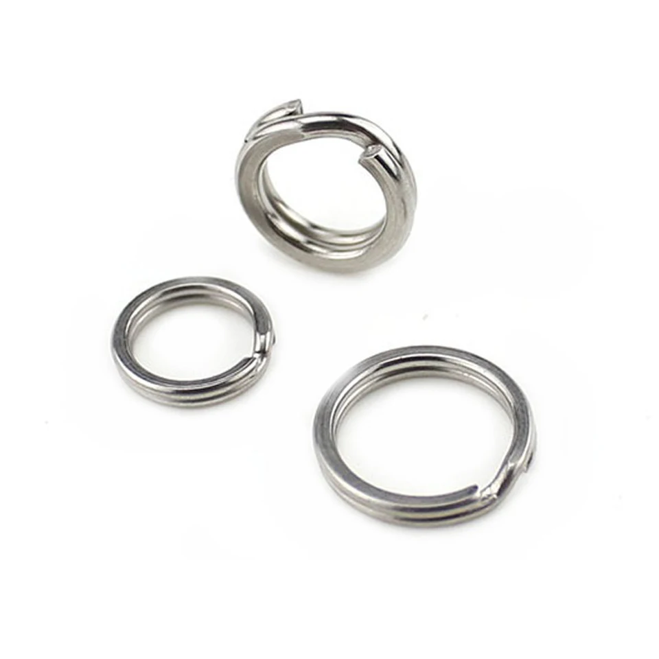 500 unids/lote de anillos divididos de pesca de acero inoxidable, anillos para señuelos, conector, anillo de pesca No se oxida en agua salada, accesorios para carpa - imagen 5
