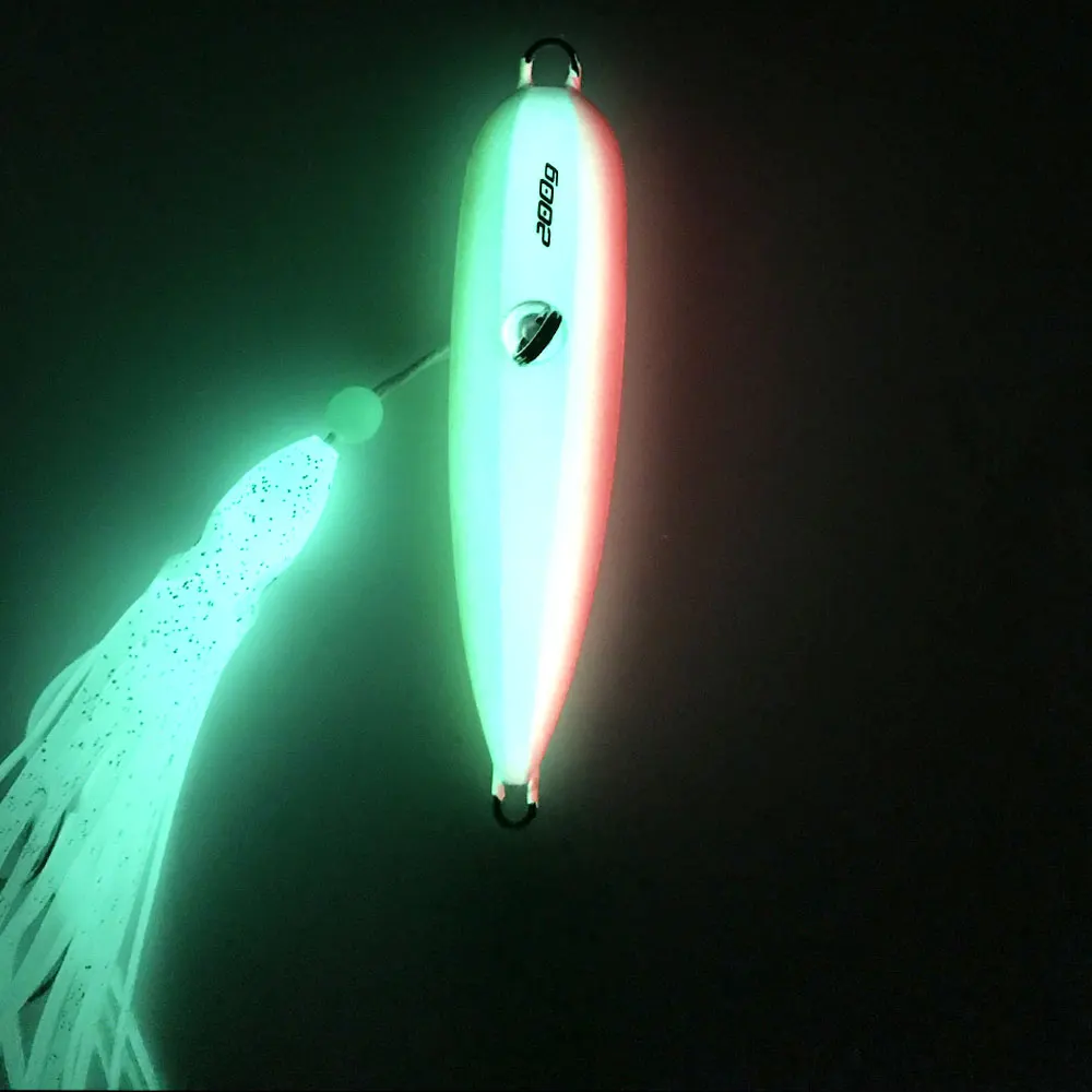 AS Inchiku-señuelos de Pesca luminosos con plantilla lenta, cebo de calamar con falda de pulpo de Metal, 100g, 120g, 150g, 200g, 250g - imagen 3