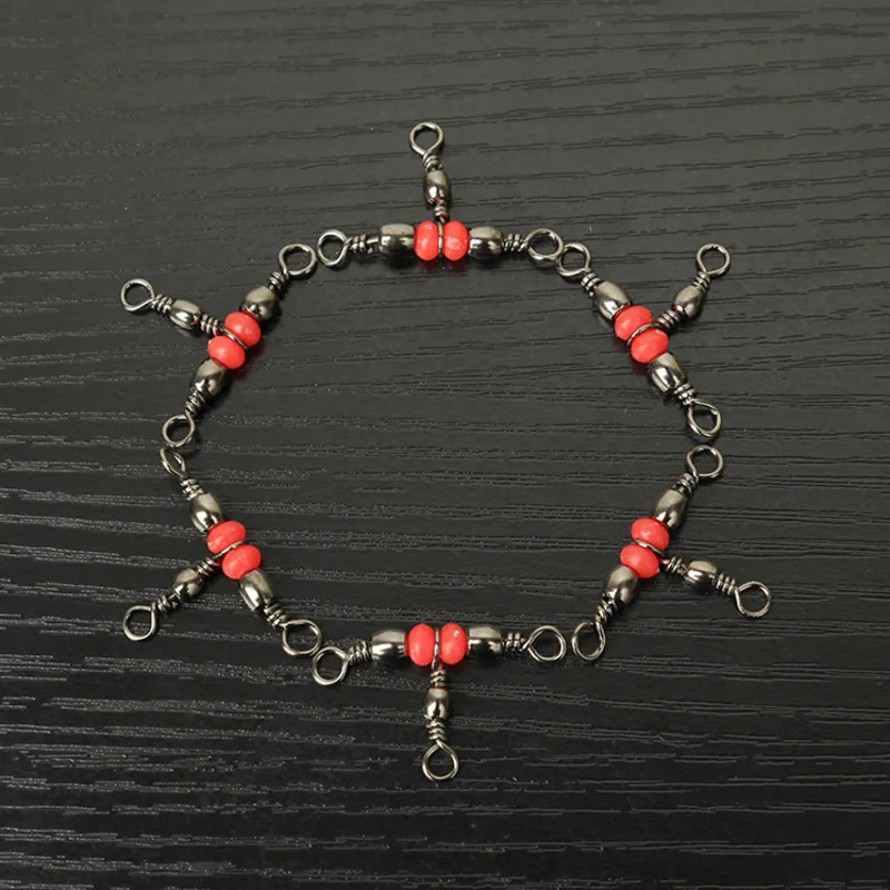 500 Uds accesorio de Pesca Snap 3 vías barril de latón anillo giratorio anzuelo señuelo línea conector cuentas carpa aparejos Pesca - imagen 4