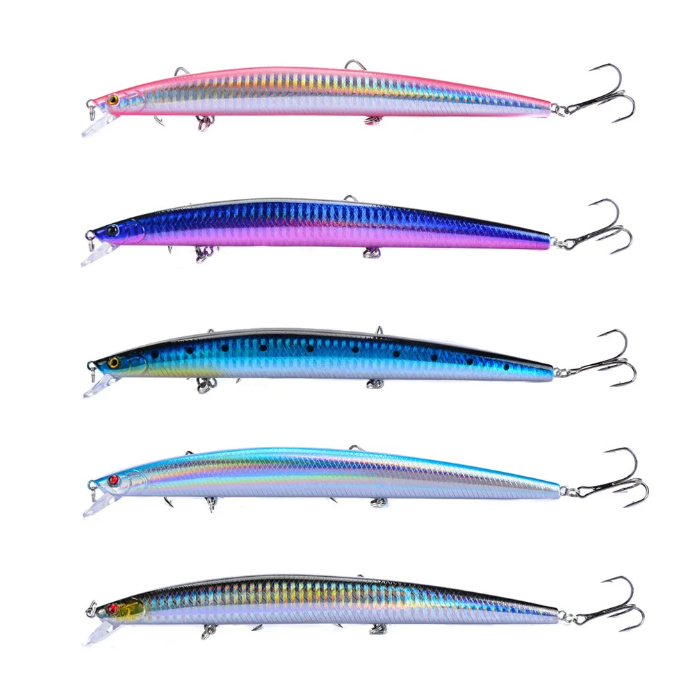 1 Uds. Señuelo de pesca Crankbait Minnow, cebo duro flotante de 180mm/24g, cebo Artificial, Wobblers de pesca, aparejos de pesca de carpa para natación - imagen 3