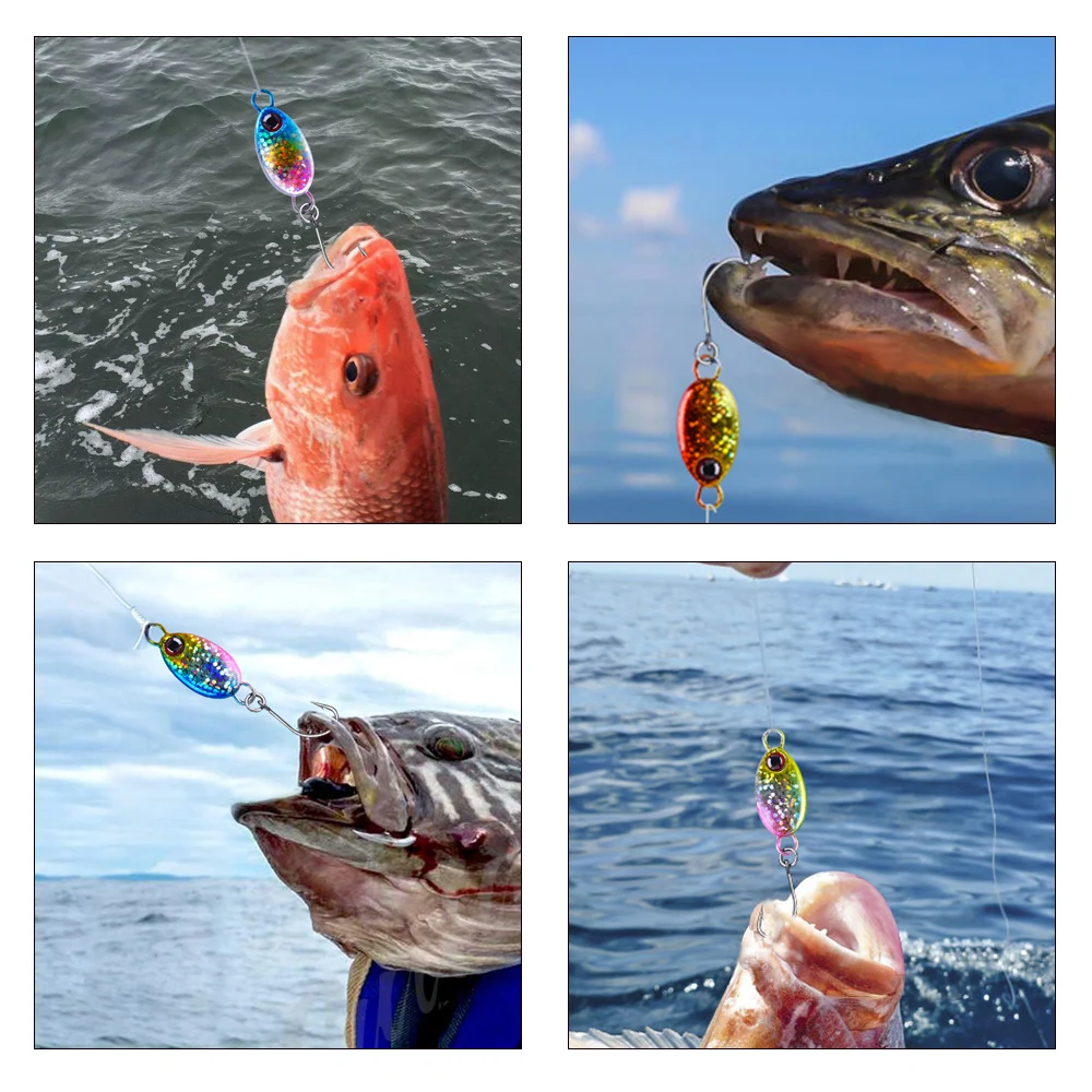 Goture 2 unids/pack Mini señuelo de pesca con cuchara de Metal Micro Jig Jigging cebo Artificial duro para lubina trucha perca Lucio pesca de invierno - imagen 3