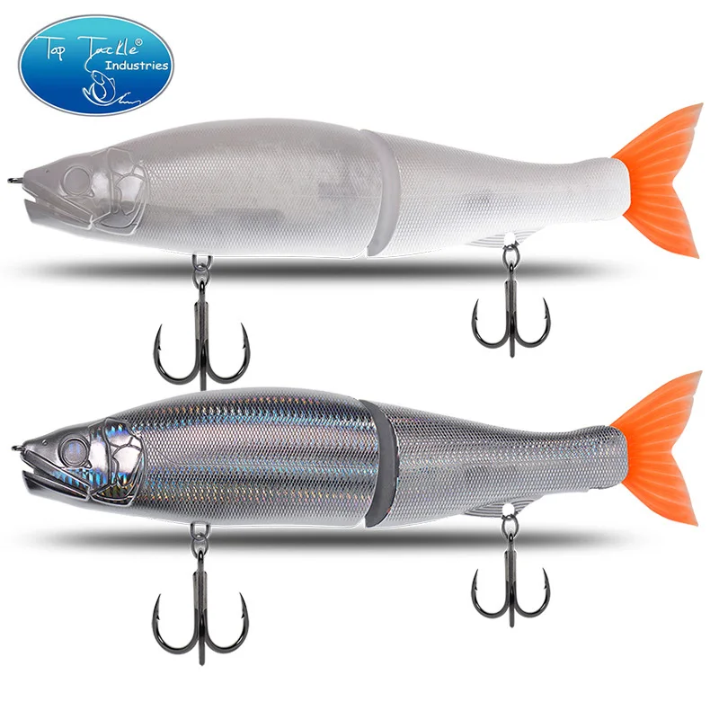 Swimbait sin pintar, señuelo de pesca artesanal, papel láser articulado, hundimiento lento, flotante, Sección de superficie de 303mm, Swimbait para lubina - imagen 2