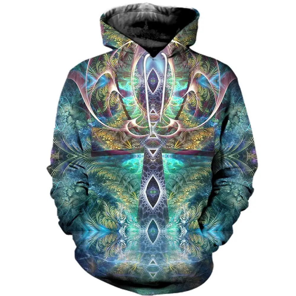 Sudadera capucha estampado 3D psicodélico hombre Harajuku - imagen 4