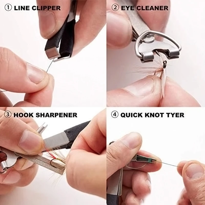 TIANNSII-cortauñas multifuncional de acero inoxidable, cortador de línea, herramienta de atado de nudos rápidos - imagen 3