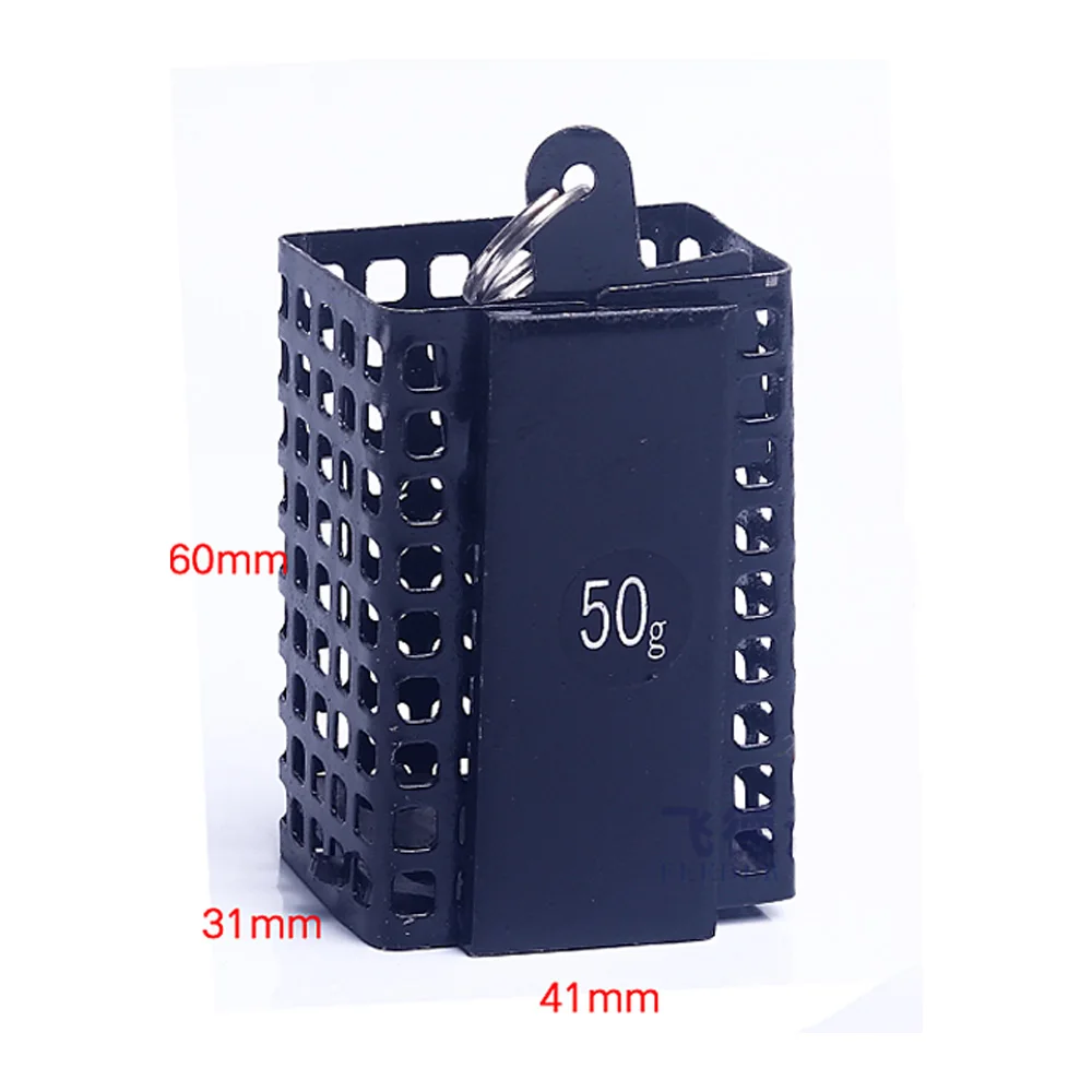 Juego de 5 unidades de aparejos de pesca, jaula alimentadora, redonda, cuadrada, malla de acero para carpa, alimentadores de Metal Barbel, 30g, 60g, 80g, 120g, x390 g - imagen 4