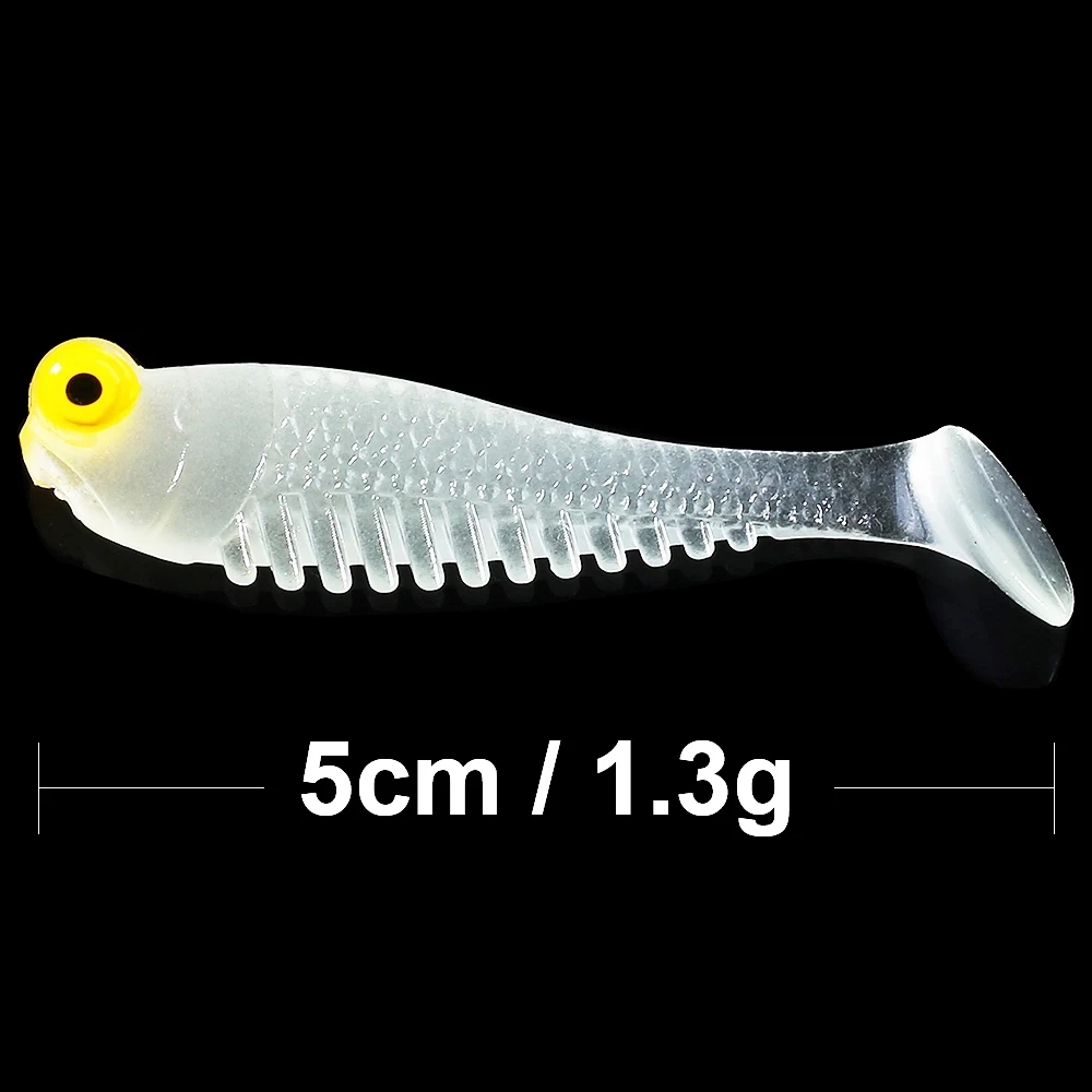 Señuelo suave para gusanos de silicona, cebo Artificial para pesca en el mar, Swimbait, 60 unids/lote, 5cm, 1,3g - imagen 5