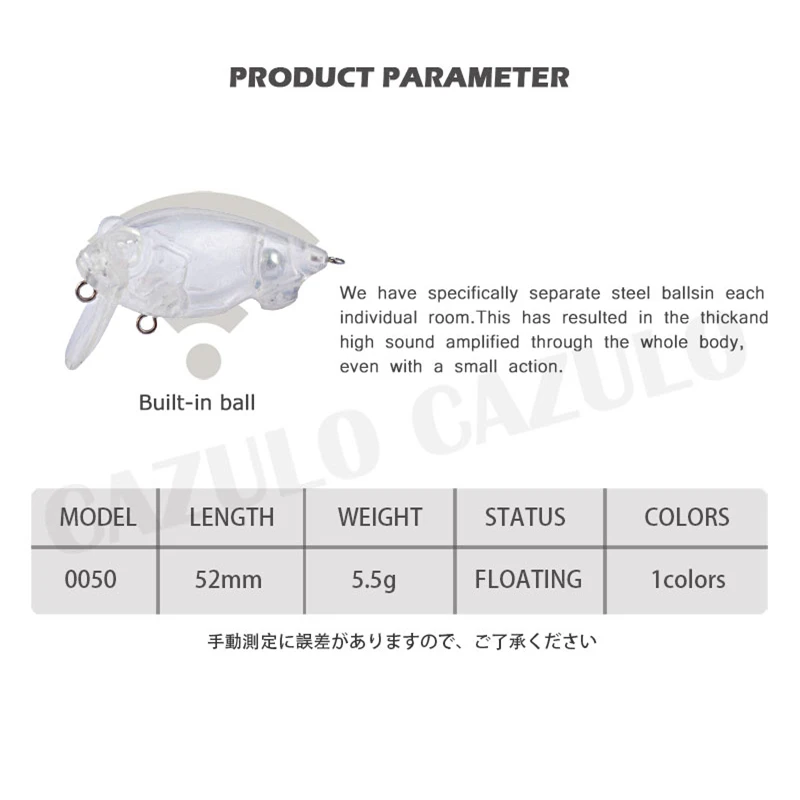 Señuelo de Pesca en blanco sin pintar Isca Artificial, accesorios de Pesca de invierno, 5,5g, 52mm, flotante, ABS, Wobblers, carpa, Leurre - imagen 5