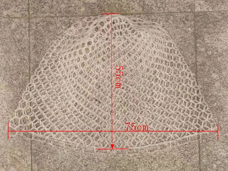 Profundidad de la cabeza de la red de mano: 55/65 cm de diámetro: 48 cm Red de aterrizaje Material de PVC Accesorios de pesca al aire libre Negro Sin anillo - imagen 4