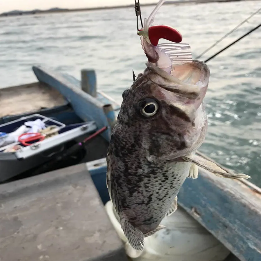 JYJ-Señuelos blandos para pesca en el mar, cebo suave con gambas luminosas, perca, 7g, 12g, 18g, lubina, cebo para lubina - imagen 5
