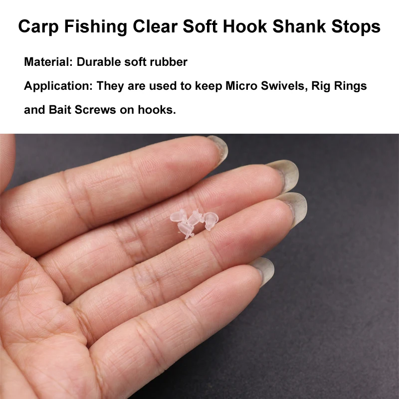 Bimoo-anzuelo de pesca de carpa suave y transparente, soporte de anzuelos deslizantes, aparejos de Terminal de goma, juego de aparejo, Cuenta de vástago, 50 unids/lote por paquete - imagen 4