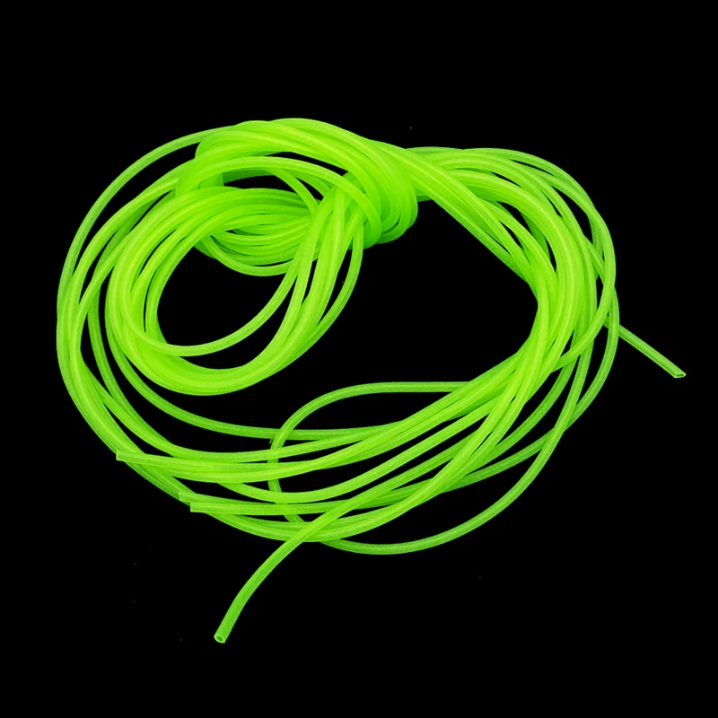 Tubo luminoso de silicona suave para pesca, anzuelo de pesca de mar profundo fluorescente, anzuelo luminoso, accesorios de alambre, color verde, 5M/10M - imagen 3