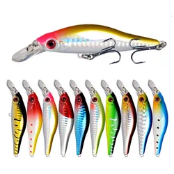 Señuelo de pesca de pececillos láser, 1 unidad, 9,5 cm, 11,5g, cebo duro Artificial que se hunde, aparejos de pesca Wobbler de calidad, ganchos para perca y lubina