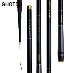 GHOTDA Caña de Pescar Telescópica Carbono – Ultraligera y resistente 3,6-7,2m