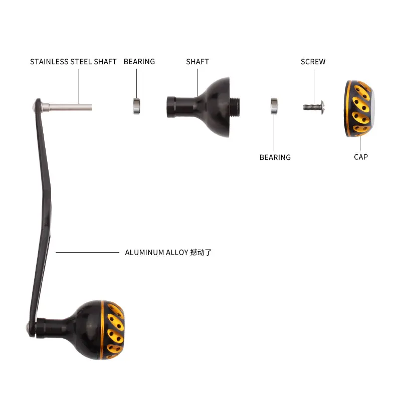 Kawa-mango de carrete de pesca basculante con perilla de aleación de aluminio para carrete de Baitcasting, tamaño del agujero 8*5/7*4mm de longitud 130 MM, pesca DIY - imagen 5