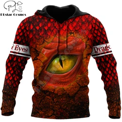 Sudadera con capucha ojo dragón 3D roja – Jersey unisex cremallera invierno