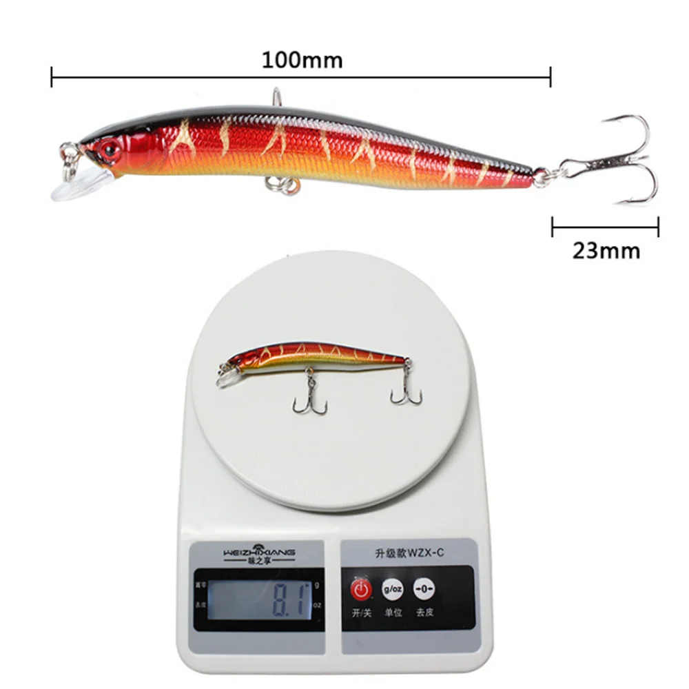 Juego de señuelos de pececillo, cebo duro Artificial, Wobbler, Crankbait, ojos 3D, cebos de plástico, 10cm, 8,1g, 5 unidades - imagen 2