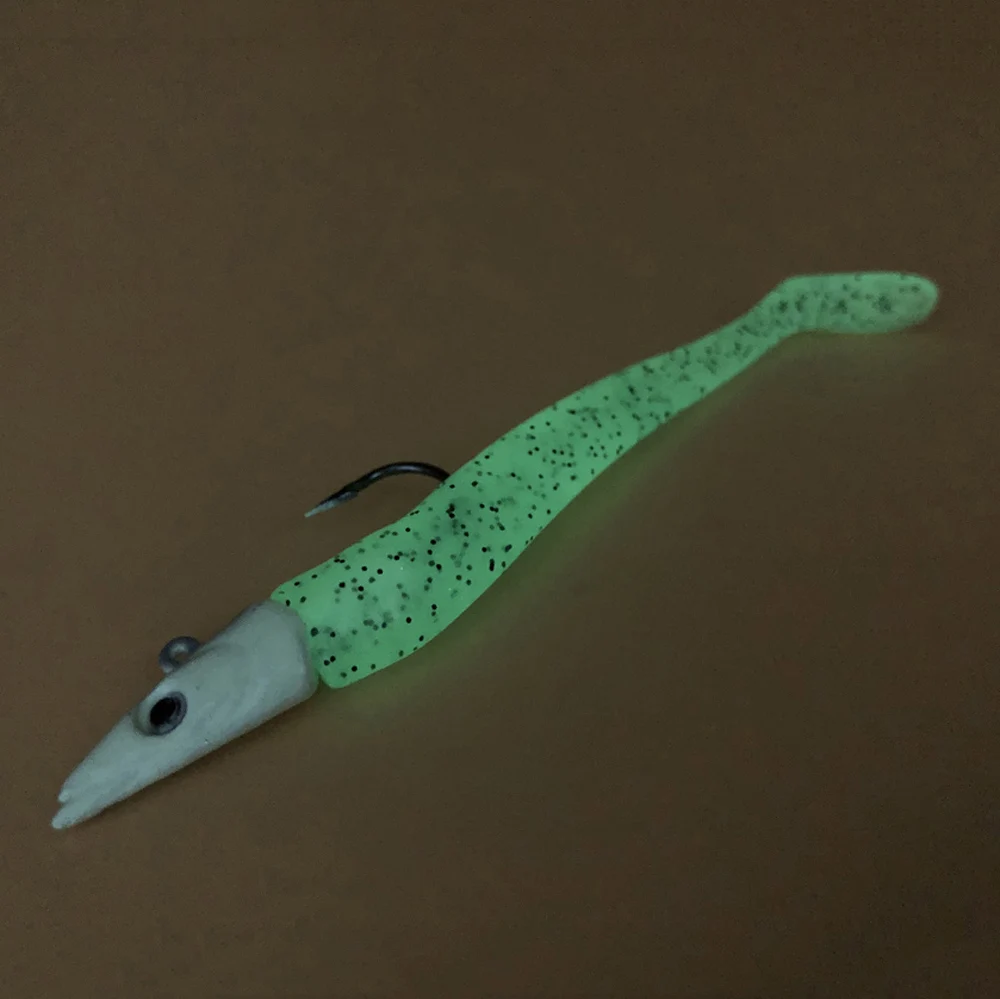 Señuelo de cabeza de plantilla de Metal para pececillos blandos, cebo Artificial de silicona para pesca nocturna, aparejos de pesca de lubina y Lucio, 10g, 5 piezas - imagen 4