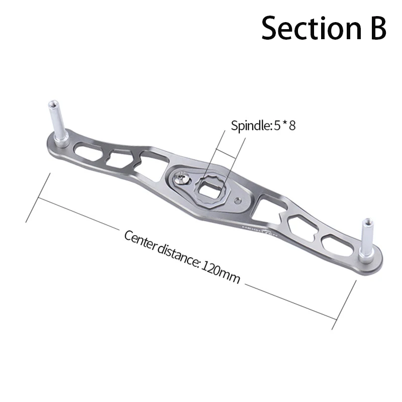 Manivela de carrete pesca aluminio HEIGHTE brazo oscilante metálico - imagen 4