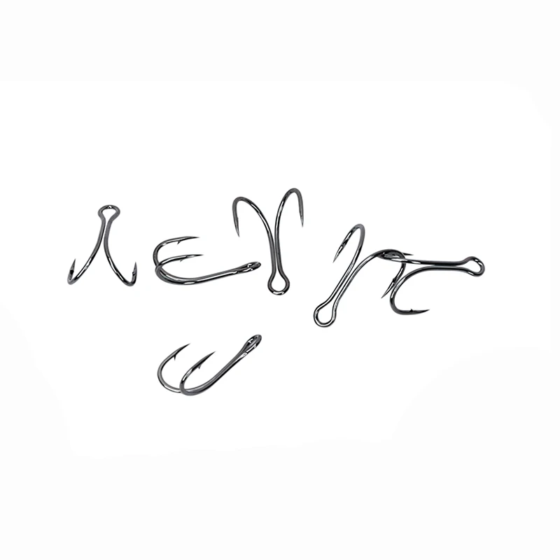 Anzuelos dobles de pesca con púas, herramienta de accesorios para carpas, señuelo de gusano suave, acero de alto carbono, 50 unids/lote por caja - imagen 4