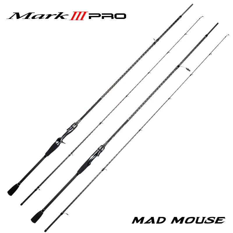 MADMOUSE-caña de pescar con señuelo MARK III PRO, 1,98 m, 2,09 m, 2,28 m, N/ML, Power MF Action Lure WT 3-21g, 2 unidades, cañas de fundición giratorias