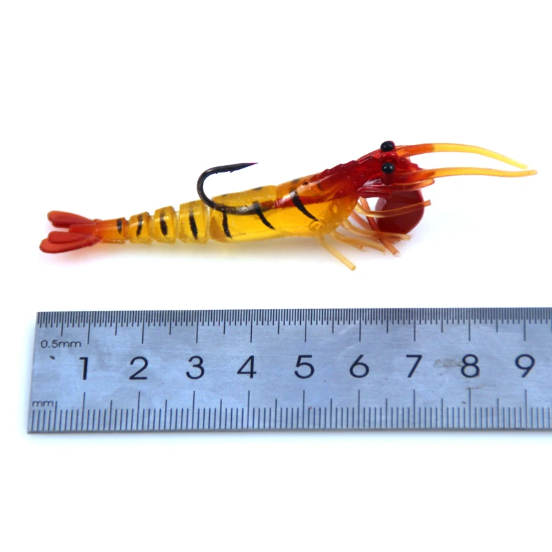 Señuelos de Camarón con cabeza de plomo, cebos blandos de mar para pesca, cebo Artificial de silicona, Swimbait, 5 uds. - imagen 3