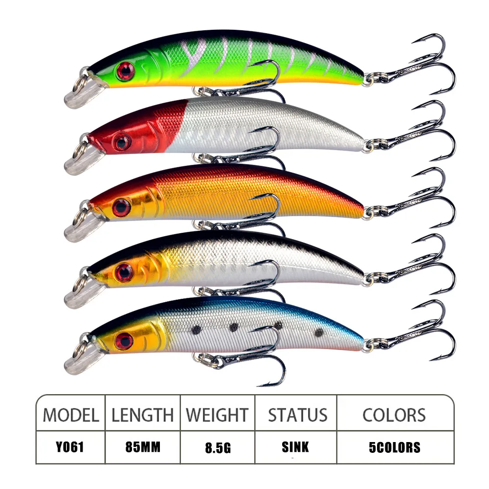 Señuelo de pesca de pececillos que se hunde por 1 piezas, Wobblers de 8,5 cm, 8,5g, cebo Artificial duro, ojos 3D, cebos de plástico Crankbait de alta calidad - imagen 2