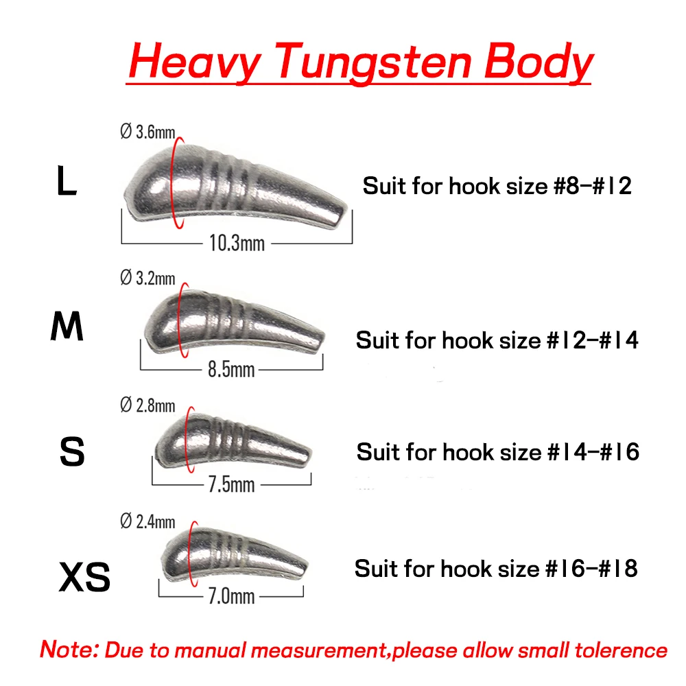 Bimoo 50 Uds XS S M L pesca de camarones ponderados cuerpo de ninfa hundimiento rápido anzuelo cuentas traseras acanaladas Scud Shell Material de atado de moscas - imagen 3