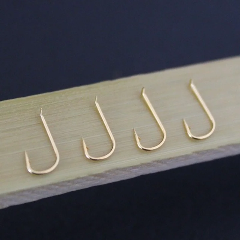 Anzuelo de pesca con mangas doradas planas, gancho de púas, 50 piezas - imagen 3