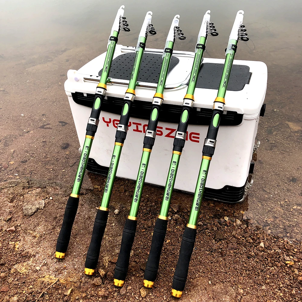 GHOTDA-Caña de pescar de fibra de carbono, caña telescópica de FRP de 2,1 m-3,6 m - imagen 5