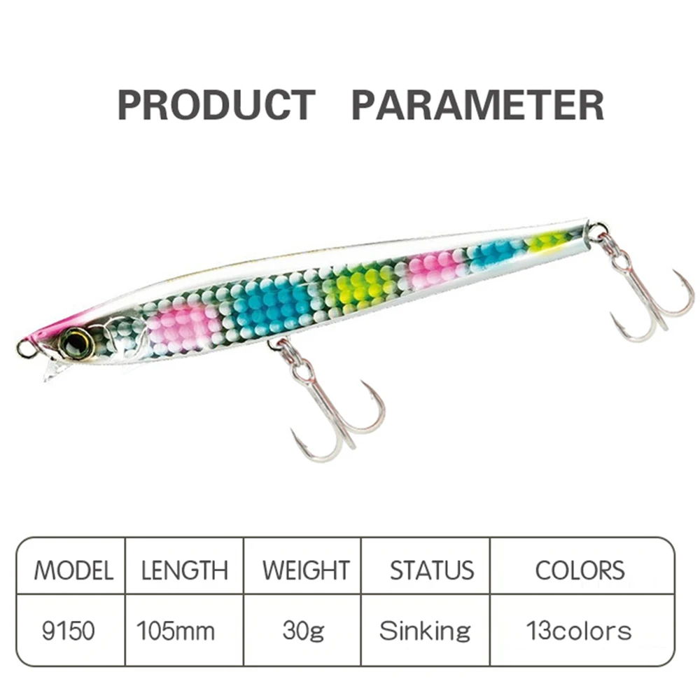 Cebos Crankbaits transparentes para exteriores, cebos para pececillos, anzuelos para pesca de carpa, 105mm, 30g - imagen 4