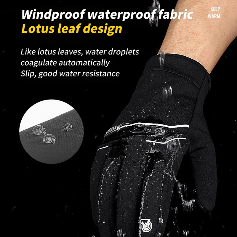 Guantes de pesca invierno táctil impermeables lana antideslizante - imagen 5