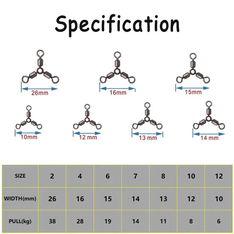 20 piezas de aleación de cobre de 3 vías, línea cruzada, giratorio, forma de O, anillo sólido líder, conector de aparejo, accesorio de aparejos de pesca - imagen 2