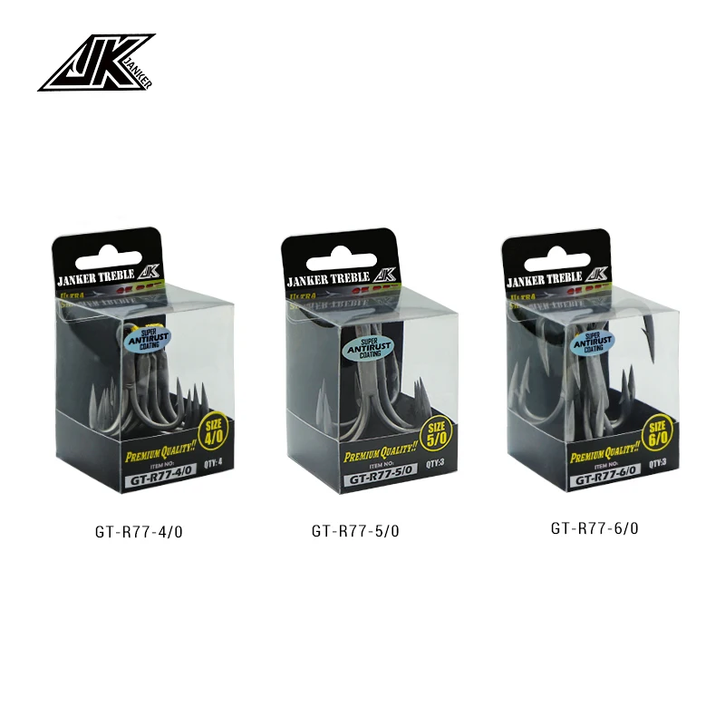 Anzuelos triples JK GT-R77 7X para pesca de mar - imagen 2