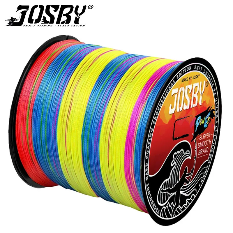 JOSBY-Hilo de pescar japonés multicolor, 200M, 300M, 500M, 1000M, PE 8, alambre trenzado de 4 hebras, multifilamento, 10-90LB - imagen 3