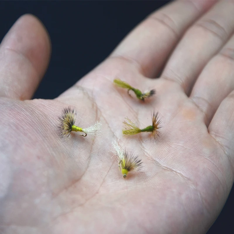 5 piezas 18 # PMD/BWO Sparkle Dun, moscas secas, patrón de Mayfly adulto, 2 estilos surtidos, Señuelos de Pesca con mosca, imitando varias moscas Mayflies naturales - imagen 4