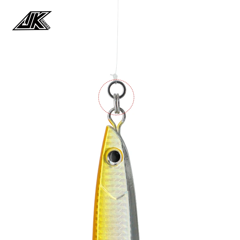 JK-Anillo de pesca de acero inoxidable Combi Power, señuelo de anillo sólido para manivela en blanco, Kit de herramientas de cebo, llavero de Metal, 55-200LB - imagen 3