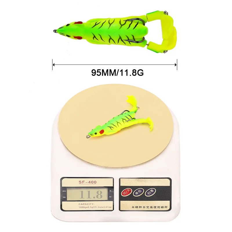 Señuelo de pesca de ratón hélice Whopper Plopper, cebo biónico de 95mm y 11,8g, señuelo de pesca de ratón de simulación, CrankBait suave, señuelo de pececillo - imagen 5