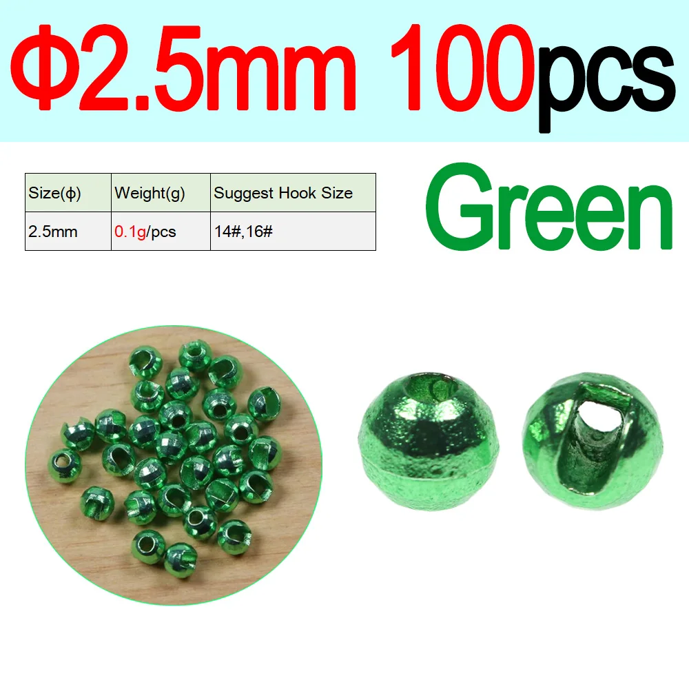 100pcs 2.5mm Green