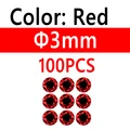 100pcs 3mm Red