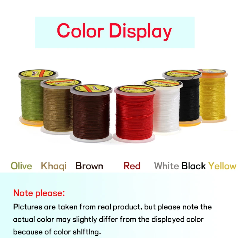 Wifreo 1 carrete 50D hilo para atar moscas para tamaño 16-22 moscas secas pequeñas Material para atar el cuerpo línea de atado negro blanco amarillo - imagen 4