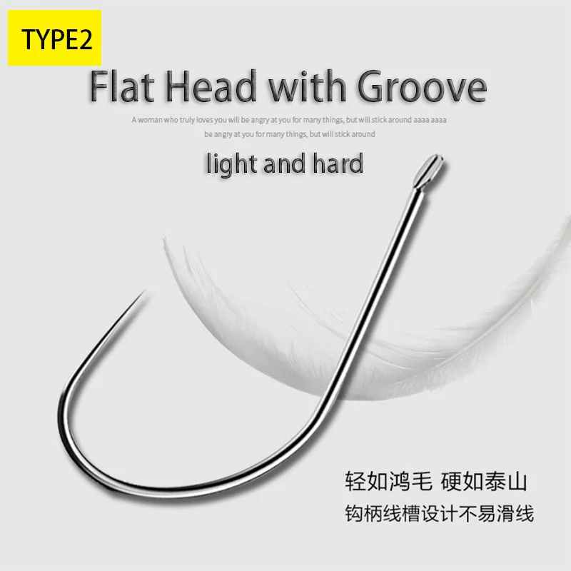 Anzuelos de competición sin púas, 10 piezas, juego de anzuelos afilados, artículos, accesorios para pesca, Material de alto carbono - imagen 5