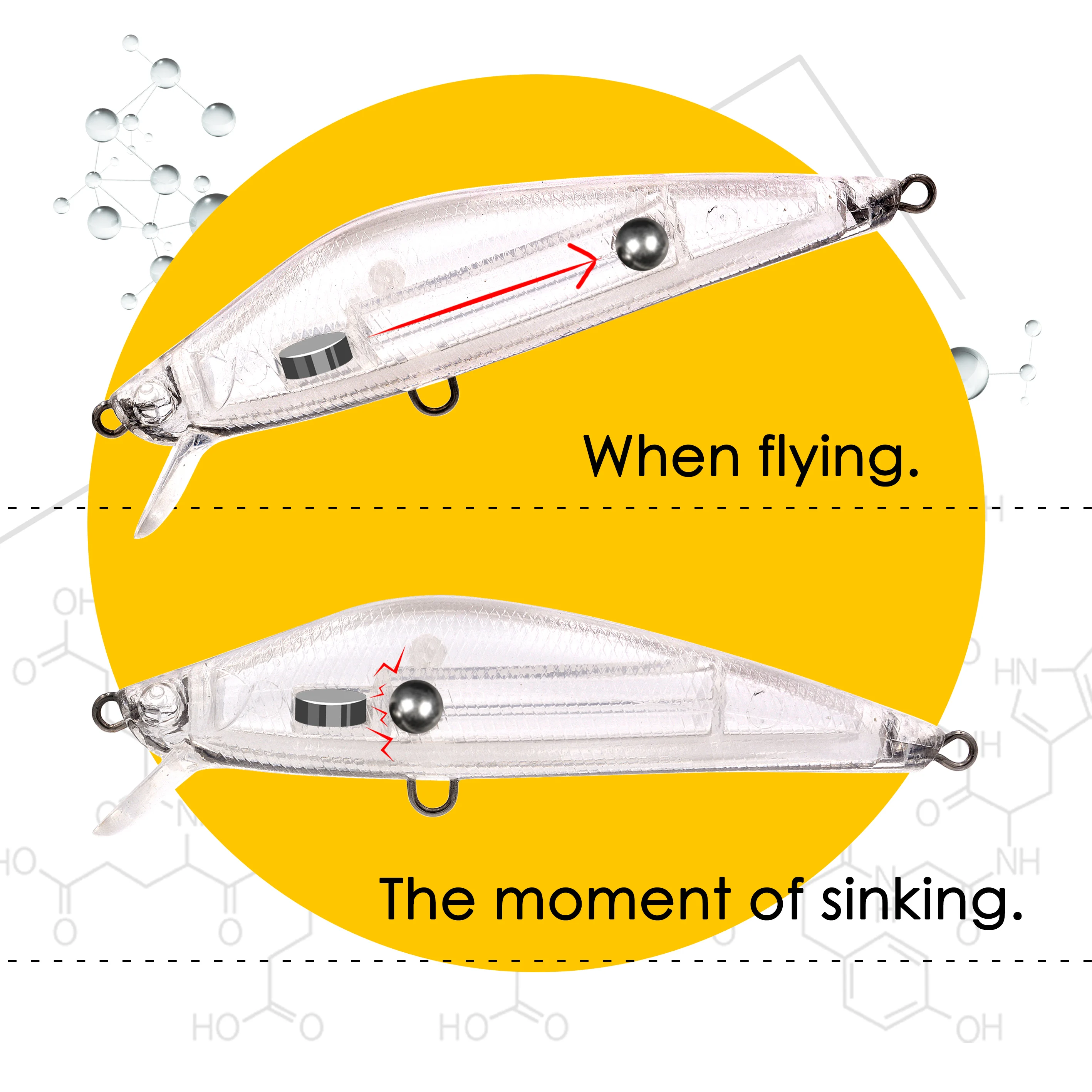 THETIME JD75 8g pececillo flotante señuelo de pesca 75mm cebo duro Artificial aparejos de pesca para lubina perca Lucio trucha señuelos - imagen 5
