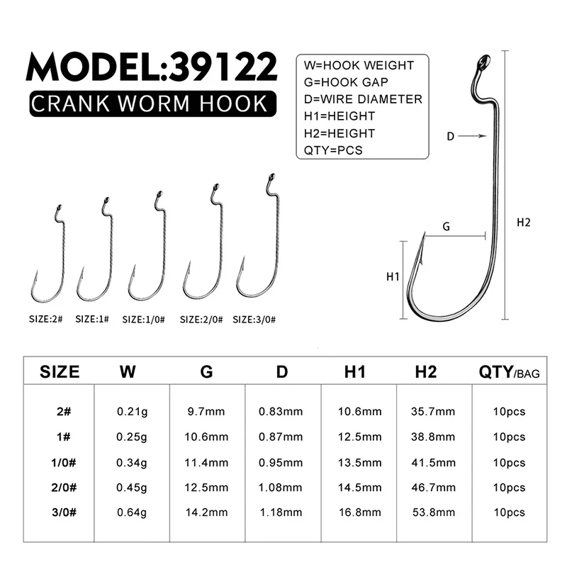 PROBEROS-anzuelos de Pesca de acero al carbono, 6 #-500 #, anzuelos de lubina con manivela estrecha, ganchos de gusano individuales, anzuelos afilados con púas, 5/0 unids/lote - imagen 3
