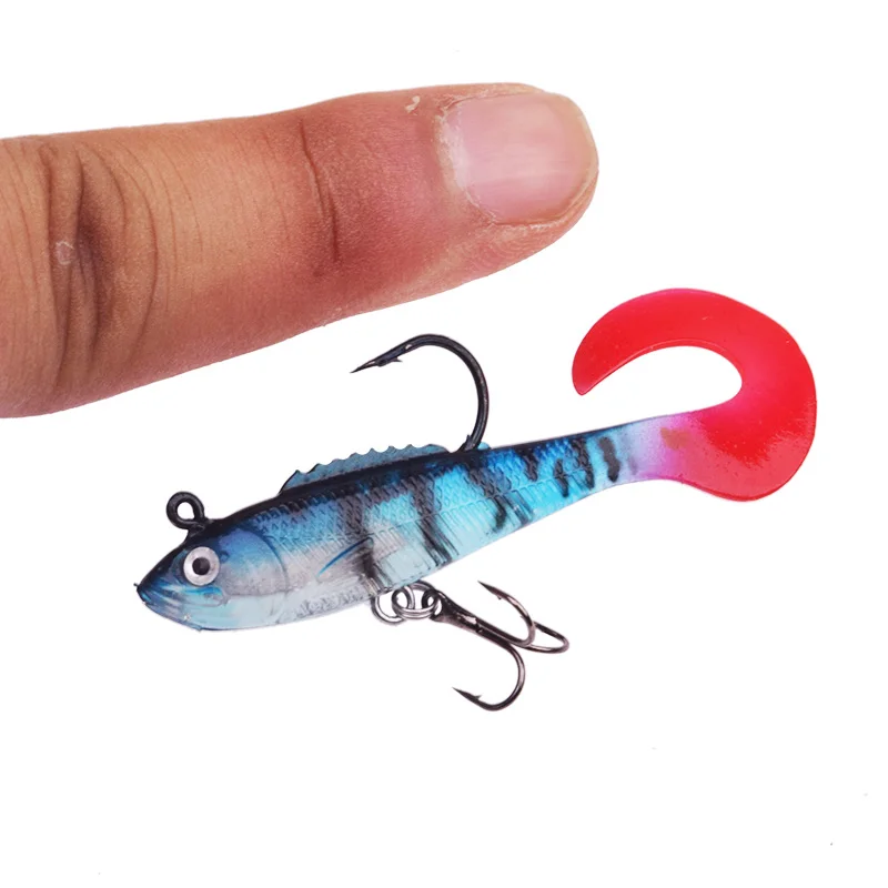 Juego de cebos de silicona Artificial para pesca, Kit de señuelos de 6cm, 4g, gusano suave, para Sábalo, 5 unids/lote - imagen 4