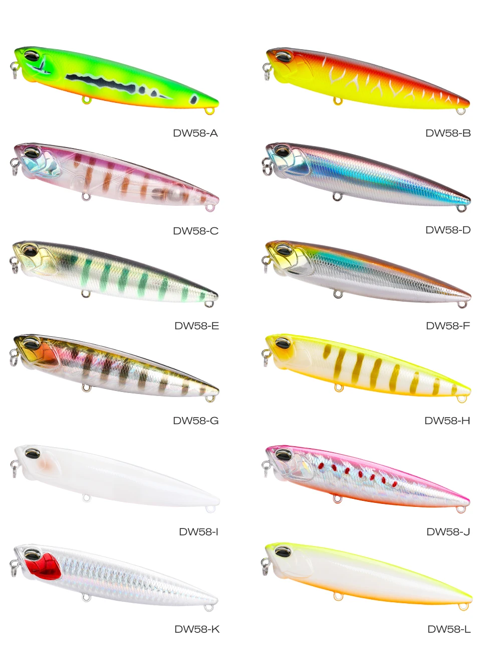 señuelos de pesca de diferentes colores