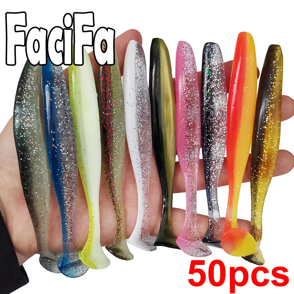 50 Uds señuelo suave cebo de silicona Shad Wobbler señuelo de pesca gusano de mar Swimbait Streamer señuelo de silicona spinnerbait accesorios de pesca