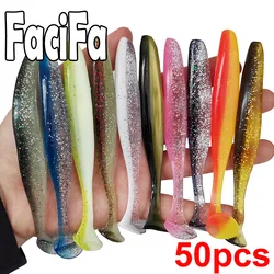 50 Uds señuelo suave cebo de silicona Shad Wobbler señuelo de pesca gusano de mar Swimbait Streamer señuelo de silicona spinnerbait accesorios de pesca