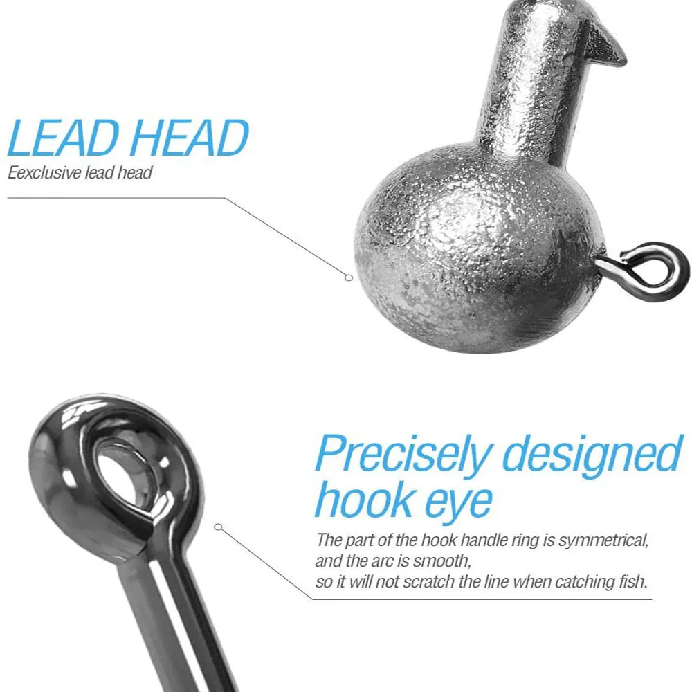 Anzuelo de pesca con cabeza plomada, 1g -20g, cabeza pesada, 10 unids/lote anzuelos plomados - imagen 3